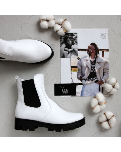 Челсі з білої шкіри Арт. 12-1(S2)