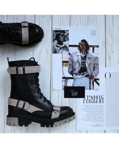 Черевики із чорної шкіри Арт. 12-30R/20