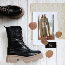 Чорні черевики під рептилію Арт. 12-30/260 (б/ф)