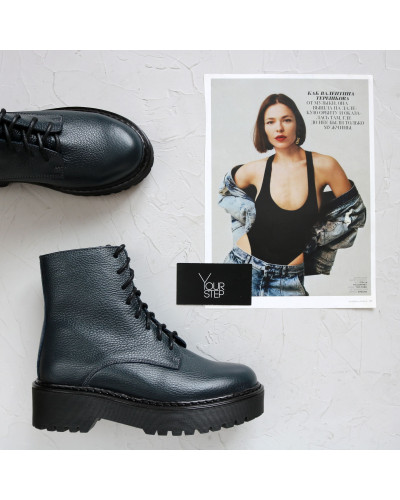 Черевики із синьої шкіри флотар Арт. As-8/22