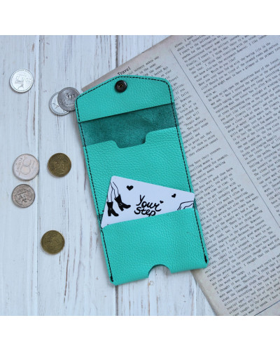 Кардхолдер з бірюзової шкіри флотар Арт. KH-mini