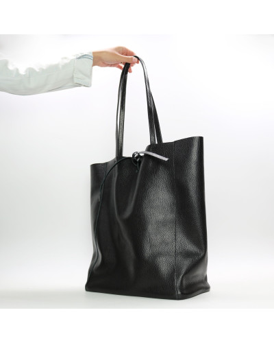 Шопер з чорної шкіри флотар Арт. YS-4080