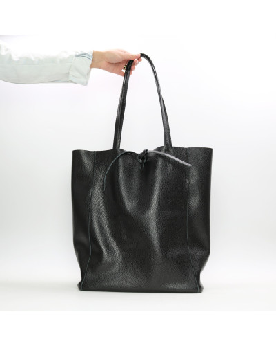 Шопер з чорної шкіри флотар Арт. YS-4080