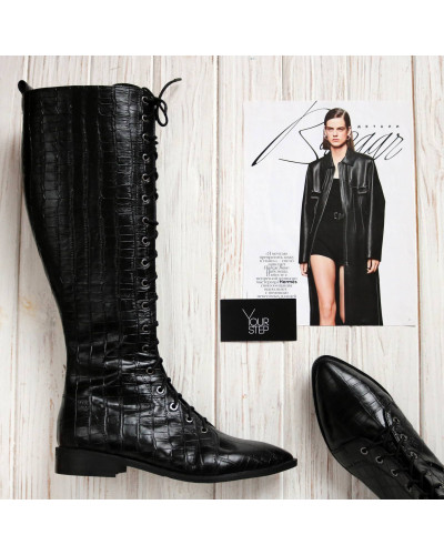 Високі чоботи зі шнурівкою Арт. 104-4