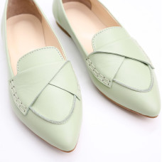 Балетки з гострим носком у кольорі фісташка — свіжість і витонченість (Арт. 17‑11)