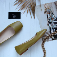 Шкіряні балетки з квадратним носом Арт. 072-2