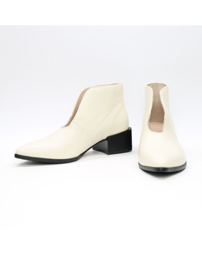 Ботильоны из бежевой кожи флотар  Арт. 457-8/56