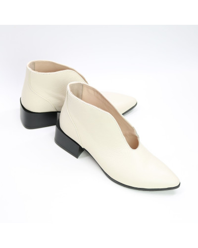 Ботильоны из бежевой кожи флотар  Арт. 457-8/56