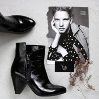 Ботильоны из черного наплака Арт. 52-5/54Ок