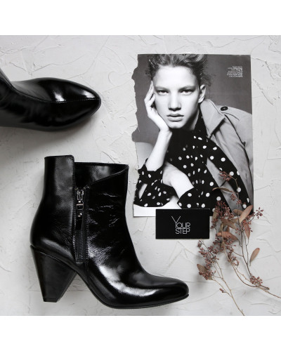 Ботильоны из черного наплака Арт. 52-5/54Ок