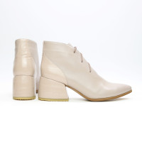 Ботильоны из кожи с принтом под рептилию бежевого цвета  Арт. 657-10/w324Ок