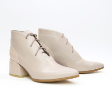 Ботильоны из кожи с принтом под рептилию бежевого цвета  Арт. 657-10/w324Ок