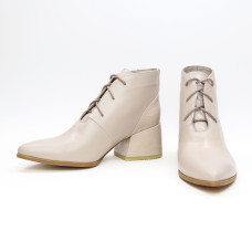 Ботильоны из кожи с принтом под рептилию бежевого цвета  Арт. 657-10/w324Ок