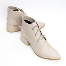 Ботильоны из кожи с принтом под рептилию бежевого цвета  Арт. 657-10/w324Ок