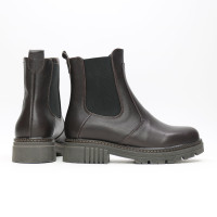 Ботинки Челси из кожи флотар цвета какао  Арт. 12-1/As17