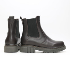 Ботинки Челси из кожи флотар цвета какао  Арт. 12-1/As17