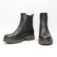 Ботинки Челси из кожи флотар цвета какао  Арт. 12-1/As17