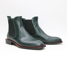 Челсі із зеленої шкіри з квадратним носом Арт. 105-2