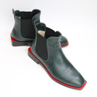 Челсі із зеленої шкіри з квадратним носом Арт. 105-2