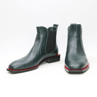 Челсі із зеленої шкіри з квадратним носом Арт. 105-2