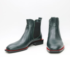 Челсі із зеленої шкіри з квадратним носом Арт. 105-2