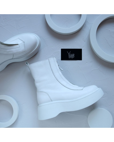 Білі шкіряні черевики Арт. As-11/261