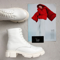 Білі шкіряні черевики Арт. As-8/21074