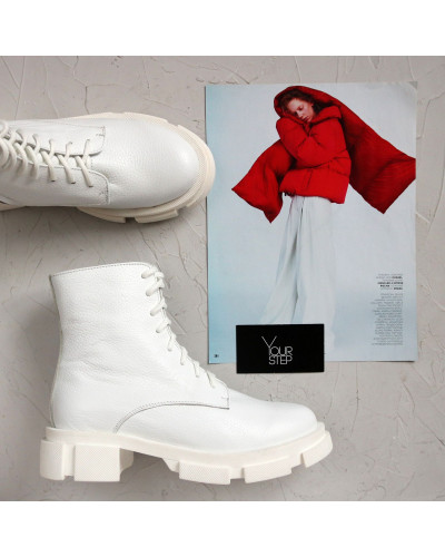 Білі шкіряні черевики Арт. As-8/21074