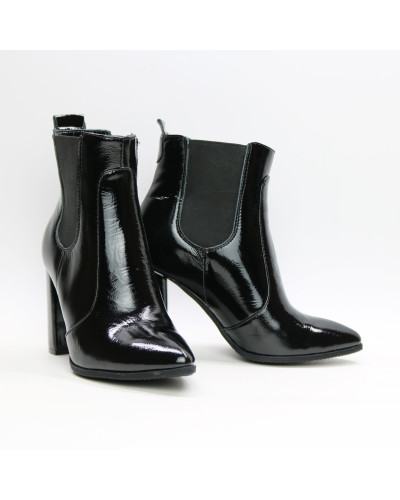 Ботинки из черного наплака на каблуке Арт. 35-14/44Ок