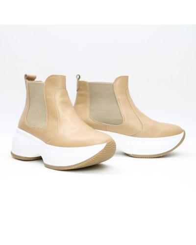 Ботинки из карамельной кожи  Арт. 176-2/184