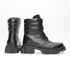 Ботинки из кожи черного цвета Арт. As-2/21074