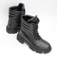 Ботинки из кожи черного цвета Арт. As-2/21074