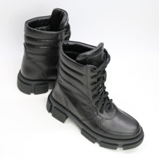 Ботинки из кожи черного цвета Арт. As-2/21074