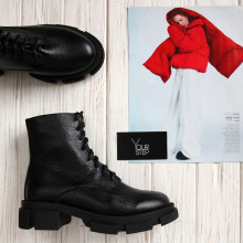 Черевики зі шкіри чорного кольору Арт. As-8/21074