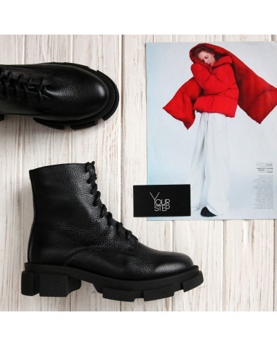 Черевики зі шкіри чорного кольору Арт. As-8/21074