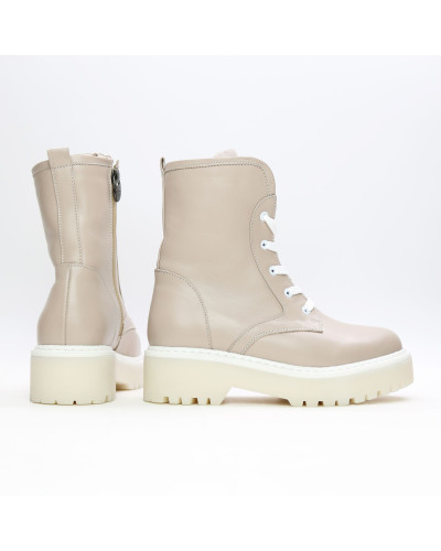 Ботинки из темно-бежевой кожи  Арт. 12-6/22