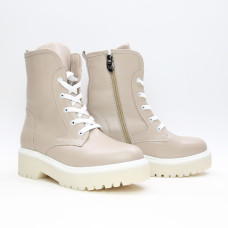 Ботинки из темно-бежевой кожи  Арт. 12-6/22