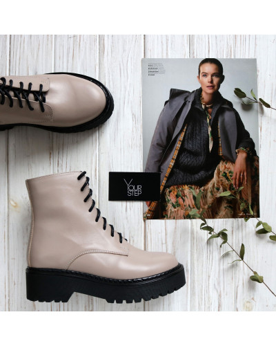 Черевики із бежевої шкіри Арт. As-8/22