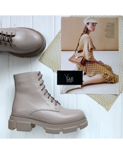 Черевики з бежевої шкіри Арт. As-8/260