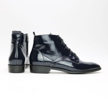 Ботинки из темно-синего наплака с острым носиком Арт. 104-1