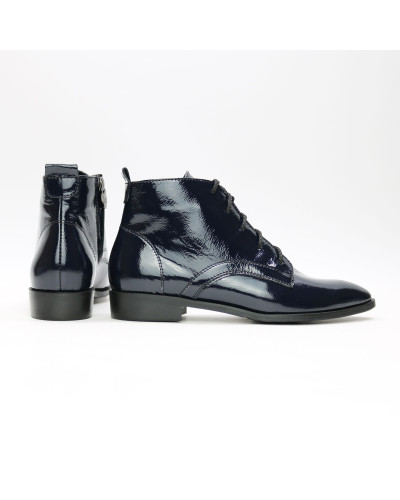 Ботинки из темно-синего наплака с острым носиком Арт. 104-1