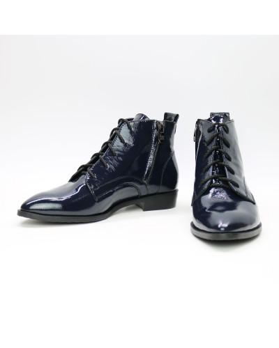 Ботинки из темно-синего наплака с острым носиком Арт. 104-1