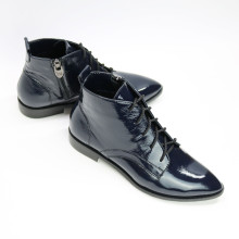 Ботинки из темно-синего наплака с острым носиком Арт. 104-1