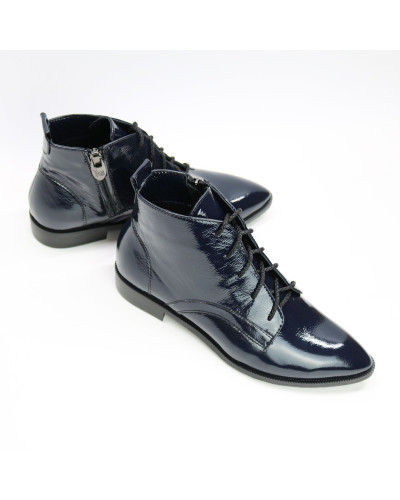 Ботинки из темно-синего наплака с острым носиком Арт. 104-1