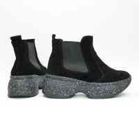 Ботинки из замши черного цвета  Арт. 176-2/184