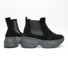 Ботинки из замши черного цвета  Арт. 176-2/184