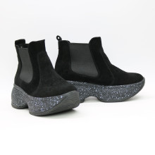 Ботинки из замши черного цвета  Арт. 176-2/184