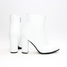 Ботинки на обтяжном каблуке из белой кожи флотар Арт. 35-10/44Ок
