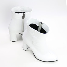 Ботинки на обтяжном каблуке из белой кожи флотар Арт. 35-10/44Ок