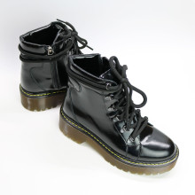 Ботинки со шнуровкой из матового лака черного цвета  Арт. As-4/22Р